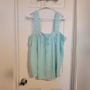 Torrid Light Blue Lace Detail Tank Top